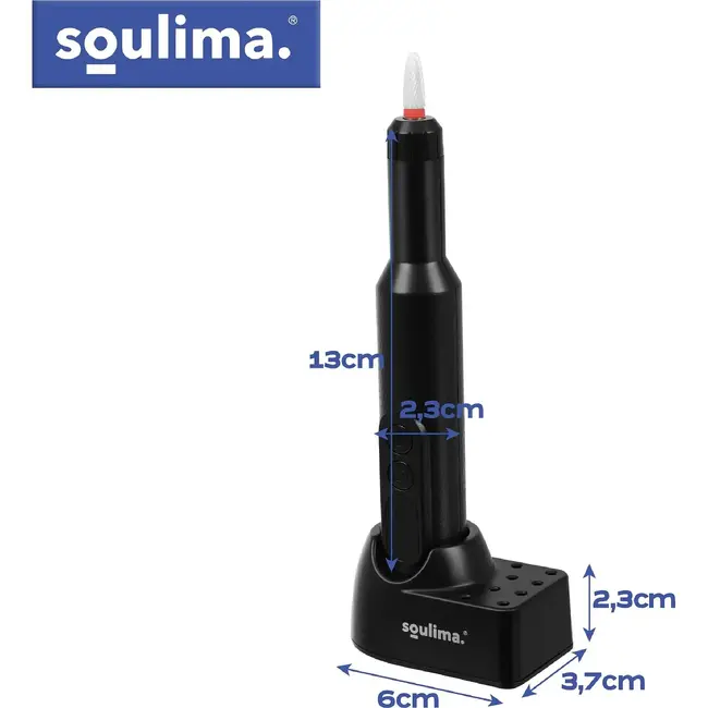 Soulima Draadloze Nagelfrees USB-C met 18.000 TPM, 6 Opzetstukken, LED Display en Oplaadstation