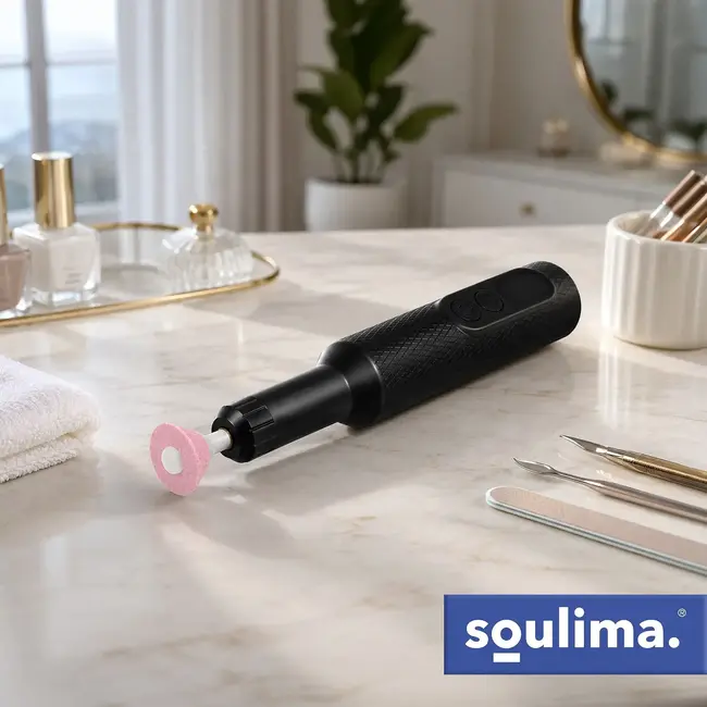 Soulima Draadloze Nagelfrees USB-C met 18.000 TPM, 6 Opzetstukken, LED Display en Oplaadstation