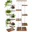 Gardlov Staande plantenstandaard 120 cm met 7 planken, metalen frame en houtlook MDF voor kamerplanten