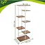 Gardlov Staande plantenstandaard 120 cm met 7 planken, metalen frame en houtlook MDF voor kamerplanten