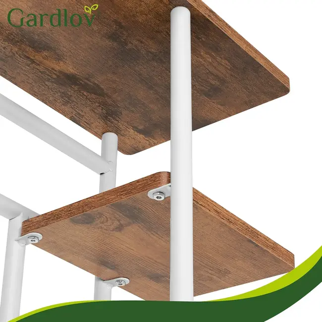 Gardlov Staande plantenstandaard 120 cm met 7 planken, metalen frame en houtlook MDF voor kamerplanten