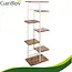 Gardlov Staande plantenstandaard 120 cm met 7 planken, metalen frame en houtlook MDF voor kamerplanten