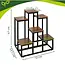 Ruhhy Staande plantenstandaard 67 cm met 6 planken, zwart metalen frame en houtlook MDF voor planten