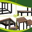 Ruhhy Staande plantenstandaard 67 cm met 6 planken, zwart metalen frame en houtlook MDF voor planten