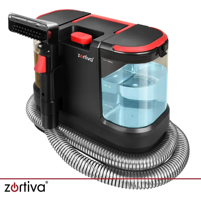 Zortiva Wasstofzuiger 800 W met 17.000 Pa, 1,8 L schoonwatertank en reiniging voor bekleding, tapijten en auto