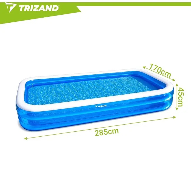 Trizand Opblaasbaar zwembad 305 x 183 x 50 cm met 850 l inhoud en 5 reparatiepleisters voor de tuin