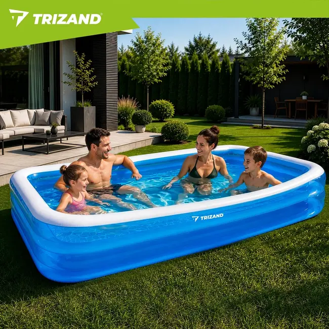 Trizand Opblaasbaar zwembad 305 x 183 x 50 cm met 850 l inhoud en 5 reparatiepleisters voor de tuin