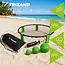 Trizand Roundnet speelset 90 cm met 3 ballen, pomp en draagtas voor tuin, strand en park
