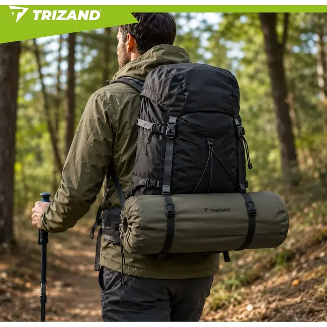 Trizand Zelfopblaasbare tweepersoons kampeermat 186 x 130 cm met transporthoes en reparatieset