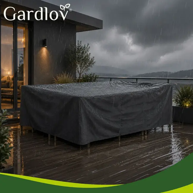 Gardlov Waterdichte beschermhoes voor tuinmeubelen 205 x 160 x 70 cm met UV-bescherming en gespen