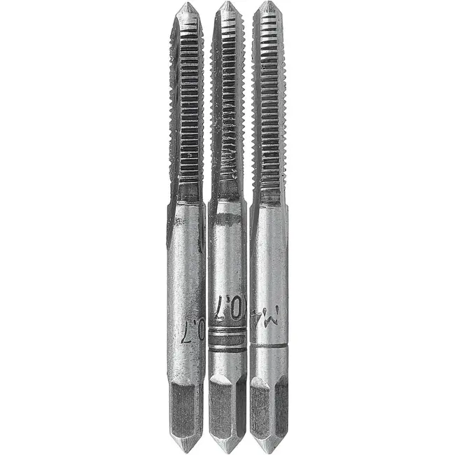 GEKO Handtapset M4 x 0,7 mm van HSS staal 3-delige set volgens DIN 352 voor nauwkeurig snijden van binnendraad