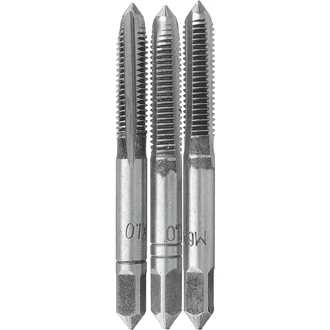 GEKO Handtapset M6 x 1,0 mm van HSS staal 3-delige set volgens DIN 352 voor nauwkeurig snijden van binnendraad
