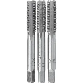 GEKO Handtapset M8 x 1,25 mm van HSS staal 3-delige set volgens DIN 352 voor nauwkeurig snijden van binnendraad