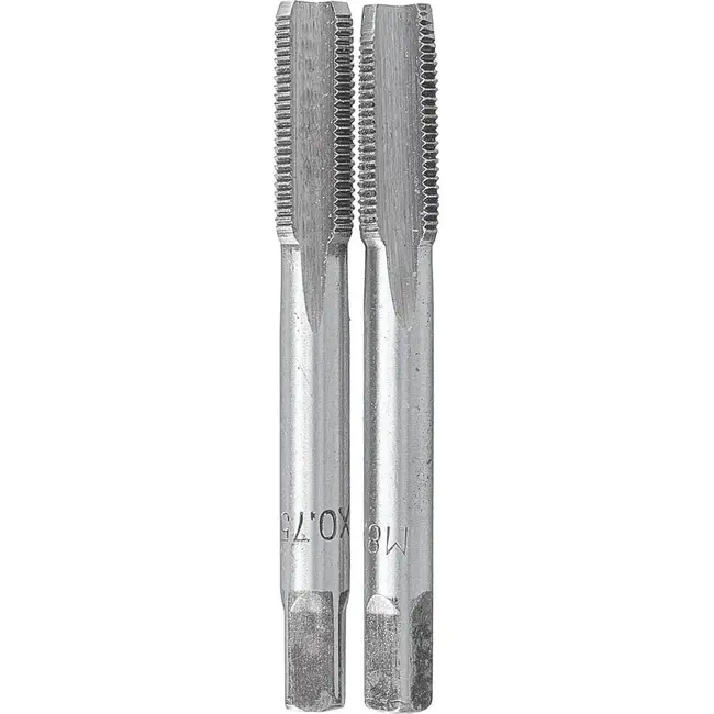 GEKO Handtapset M8 x 0,75 mm fijn draad HSS 2-delig voor binnendraad volgens DIN 2181 voor nauwkeurig draadsnijden