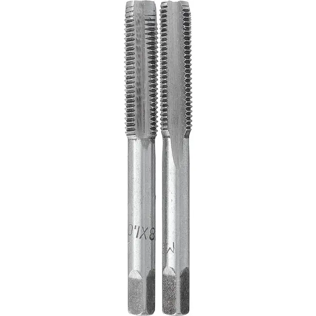 GEKO Handtapset M8 x 1,0 mm fijn draad HSS 2-delig voor binnendraad volgens DIN 2181 voor nauwkeurig draadsnijden