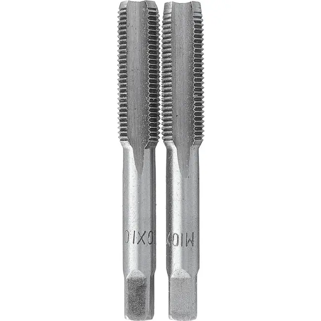 GEKO Handtapset M10 x 1,0 mm fijn draad HSS 2-delig voor binnendraad volgens DIN 2181 voor nauwkeurig draadsnijden