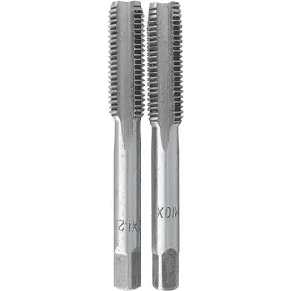 GEKO Handtapset M10 x 1,25 mm fijn draad HSS 2-delig voor binnendraad volgens DIN 2181 voor nauwkeurig draadsnijden