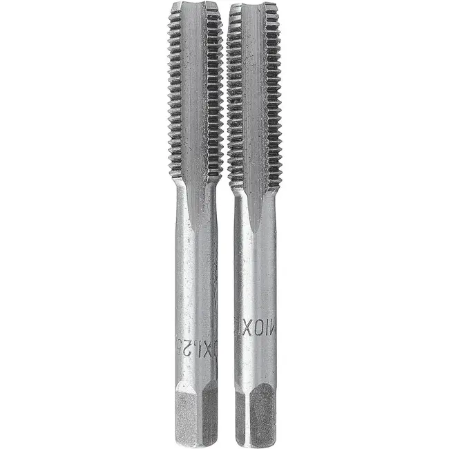 GEKO Handtapset M10 x 1,25 mm fijn draad HSS 2-delig voor binnendraad volgens DIN 2181 voor nauwkeurig draadsnijden