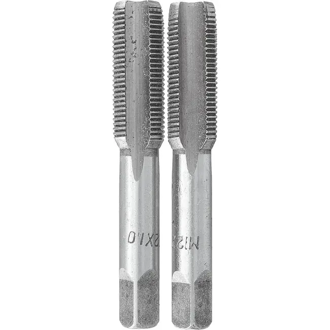 GEKO Handtapset M12 x 1,0 mm fijn draad HSS 2-delig voor binnendraad volgens DIN 2181 voor nauwkeurig draadsnijden