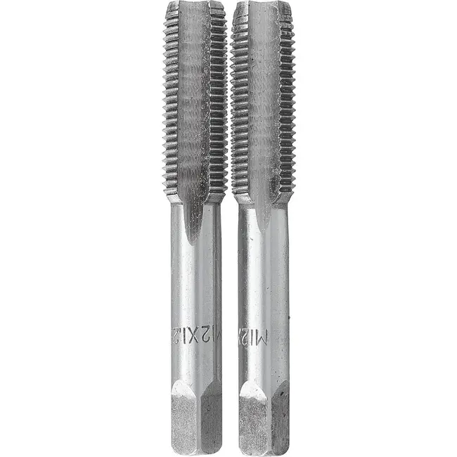 GEKO Handtapset M12 x 1,25 mm fijn draad HSS 2-delig voor binnendraad volgens DIN 2181 voor nauwkeurig draadsnijden