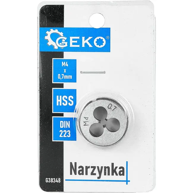 GEKO Snijplaat M4 x 0,7 mm HSS voor het snijden en herstellen van buitendraad volgens DIN 223