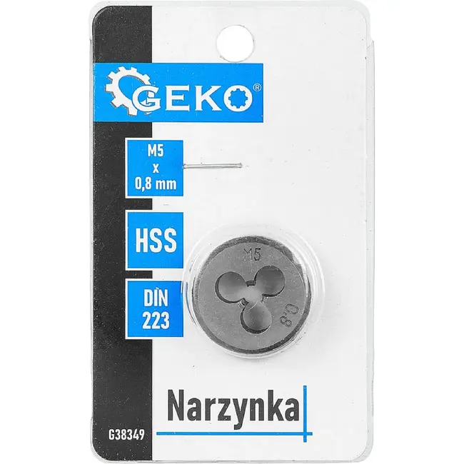 GEKO Snijplaat M5 x 0,8 mm HSS voor het snijden en herstellen van buitendraad volgens DIN 223