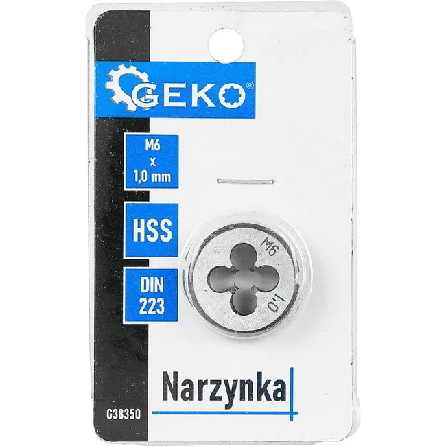 GEKO Snijplaat M6 x 1,0 mm HSS voor het snijden en herstellen van buitendraad volgens DIN 223