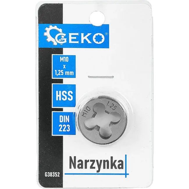 GEKO Snijplaat M10 x 1,25 mm HSS voor het snijden en herstellen van buitendraad volgens DIN 223
