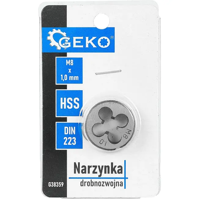 GEKO HSS fijne draad snijplaat M8 x 1,0 mm voor nauwkeurig snijden en herstellen van metrische buitendraad