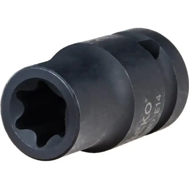 GEKO E-Torx slagdoppenset 1/2 inch 11-delig E6-E24 van CR-MO staal voor slagmoersleutel en handgereedschap