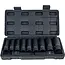 GEKO Lange Slagdoppenset 1/2 Inch CR-MO 11-delig met Maten 10 t/m 24 mm voor Slagmoersleutels
