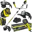 John Gardener Accu bosmaaier 20 V 380 mm met draadkop, 3-tands mes en complete 4,0 Ah accuset voor tuinwerk