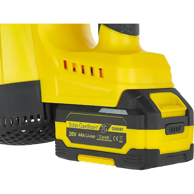John Gardener Accu Bladblazer 20 V Borstelloos 165 km/u 4,0 Ah Inclusief Accu, Oplader en 2 Blaasmonden