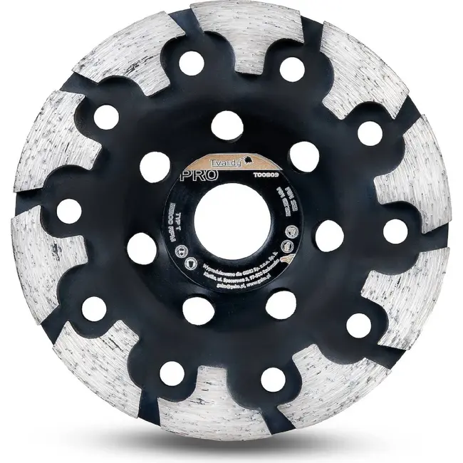 Tvardy Diamant Komschijf Type T 125 mm met 22,23 mm Asgat voor Beton, Cementdekvloeren en Baksteen