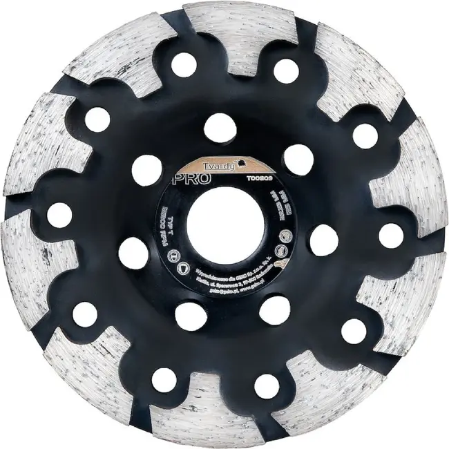 Tvardy Diamant Komschijf Type T 125 mm met 22,23 mm Asgat voor Beton, Cementdekvloeren en Baksteen