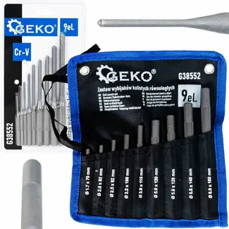 GEKO Doorslagset CrV 9-delig 1,7-8 mm Parallel met Bolpunt en Praktisch Opbergetui voor Werkplaats