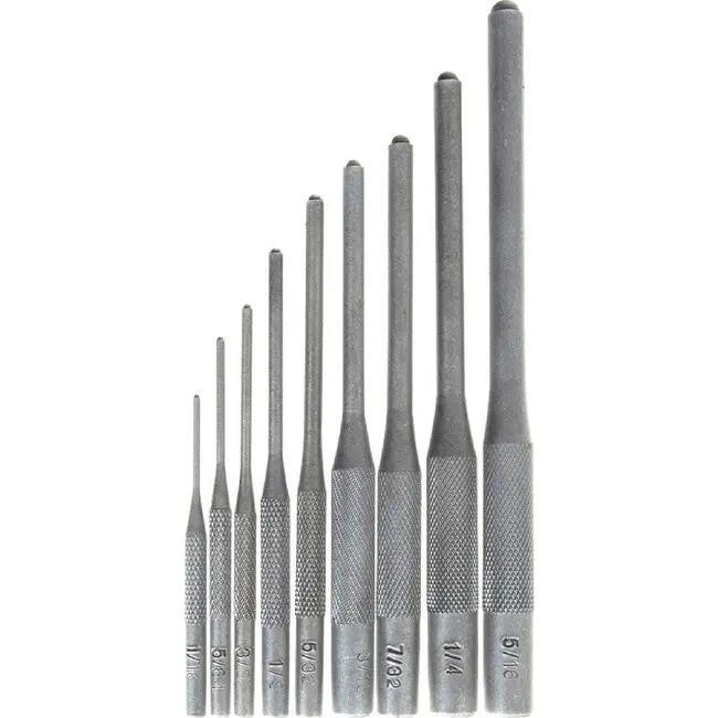 GEKO Doorslagset CrV 9-delig 1,7-8 mm Parallel met Bolpunt en Praktisch Opbergetui voor Werkplaats