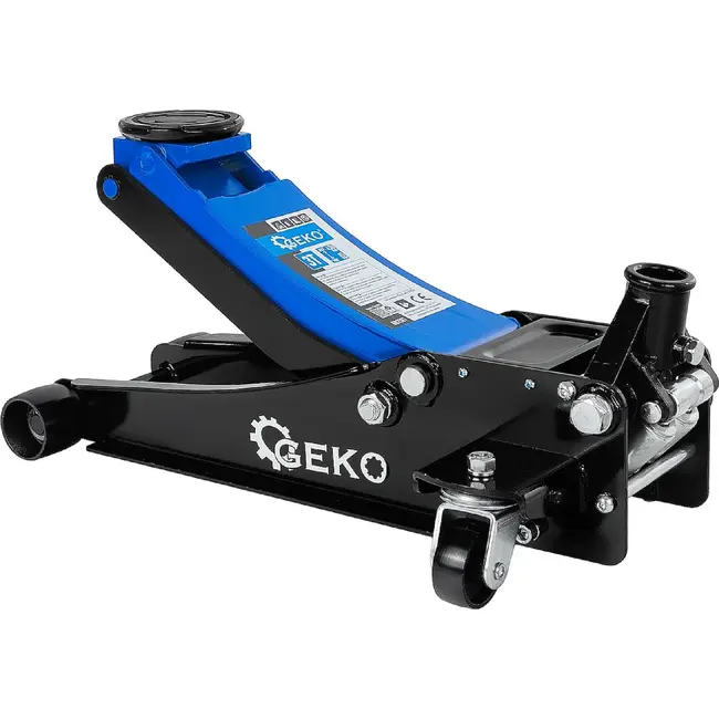 GEKO Lage hydraulische garagekrik 3 ton met dubbele pomp en hefbereik van 85-430 mm