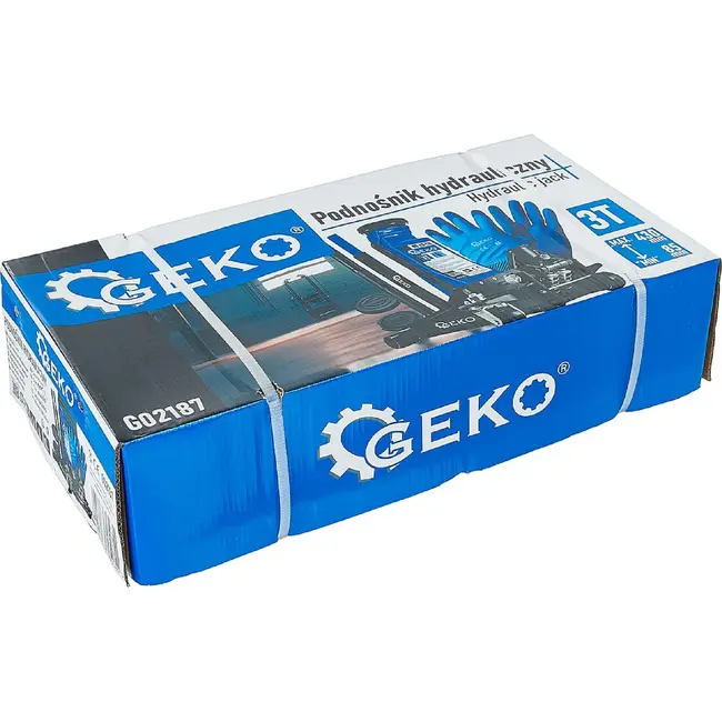 GEKO Lage hydraulische garagekrik 3 ton met dubbele pomp en hefbereik van 85-430 mm