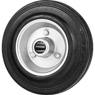 GEKO Staal-rubber wiel 125 mm met rollager en 100 kg draagvermogen voor transportwagens