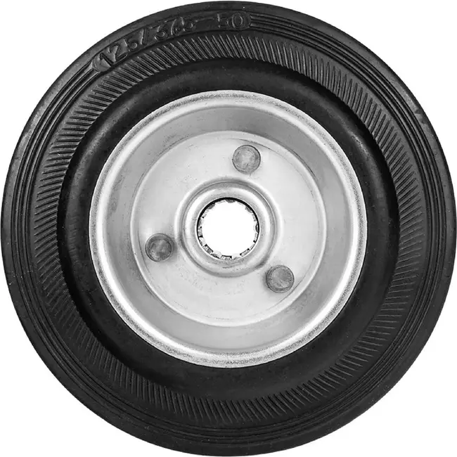 GEKO Staal-rubber wiel 125 mm met rollager en 100 kg draagvermogen voor transportwagens