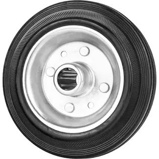 GEKO Staal-rubber wiel 160 mm met rollager en 130 kg draagvermogen voor transportwagens