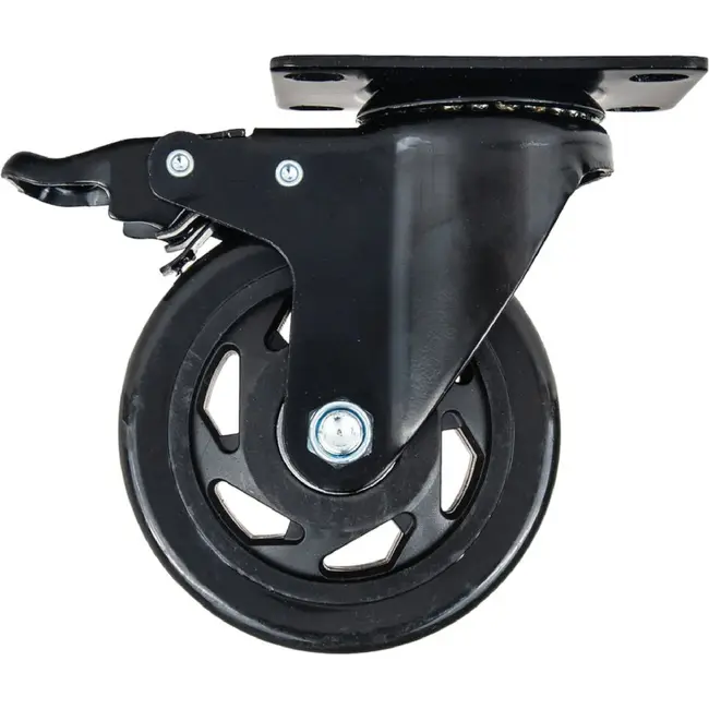 GEKO Zwenkwielen 100 mm set van 4 met 2 remmen, PVC wielen en 480 kg draagvermogen