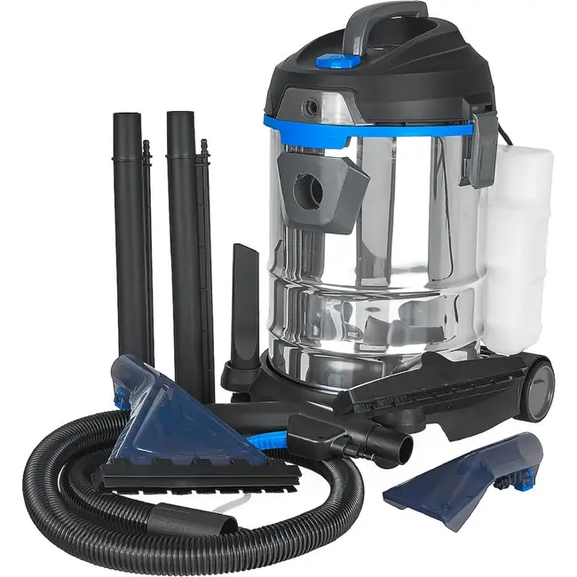 GEKO 4-in-1 wasstofzuiger 1400 W met 20 l RVS tank, 4 l reinigingsmiddeltank en bekledingsreiniger