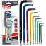 Tvardy 9-delige Torx sleutelset van S2 gereedschapsstaal met kleurcodering en organizer T10 tot T50