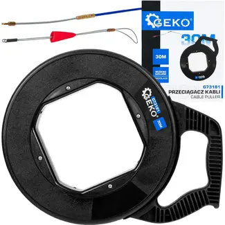 GEKO 30 m kabeltrekker van glasvezel met metalen geleidelus en ergonomische kunststof behuizing