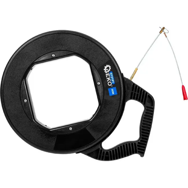 GEKO 30 m kabeltrekker van glasvezel met metalen geleidelus en ergonomische kunststof behuizing