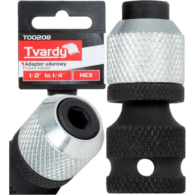 Tvardy Slagadapter 1/2 inch naar 1/4 inch HEX voor slagsleutel, ratel en 1/4 inch schroefbits