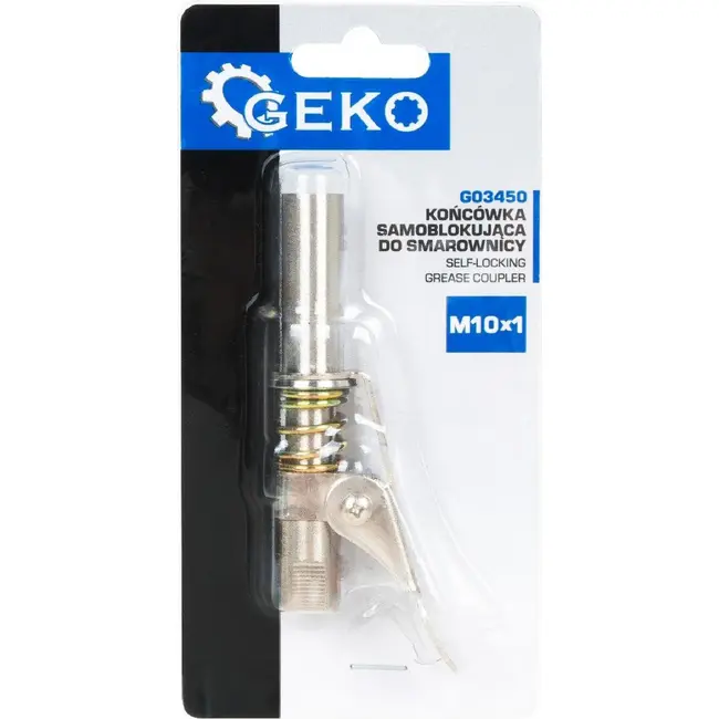 GEKO Zelfborgende vetspuitkoppeling M10 x 1 voor handmatige en pneumatische vetspuiten