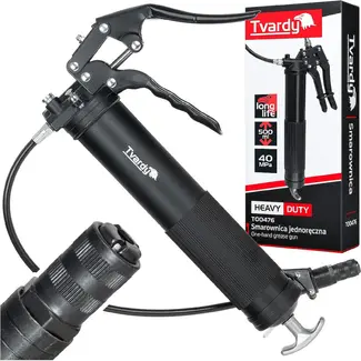 Tvardy Heavy Duty éénhandige vetspuit 500 ml met 40 MPa en zelfvergrendelende 3-klauwskoppeling